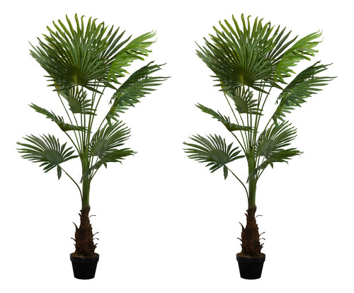 Kit 2 Plantas Artificiales Tipo Palmito 150cm Recepcion