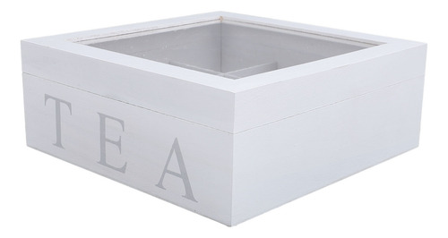 Organizador De Madera Para Té Con Ventana Superior De Acríli