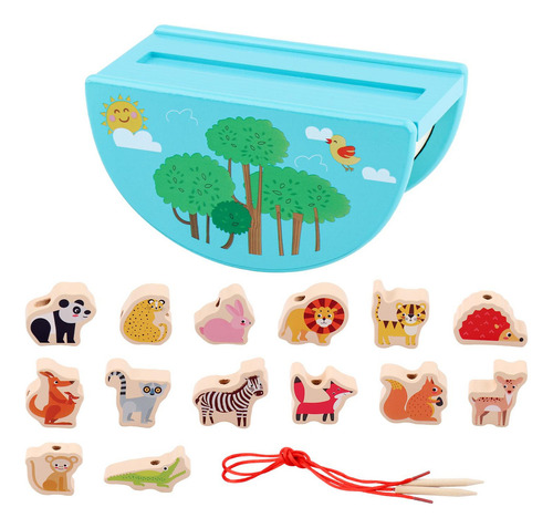 Bloques Apilables De Animales De Madera, Juego De