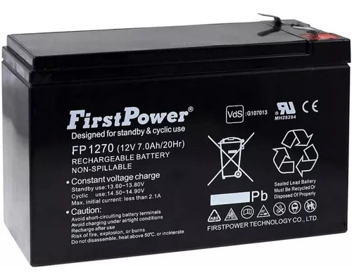 Bateria Recargable Seca 12v-7amp Firstpower Sellada Aci/plo