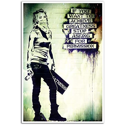Póster  Banksy If You Want To Achieve Greatness  | Pó...