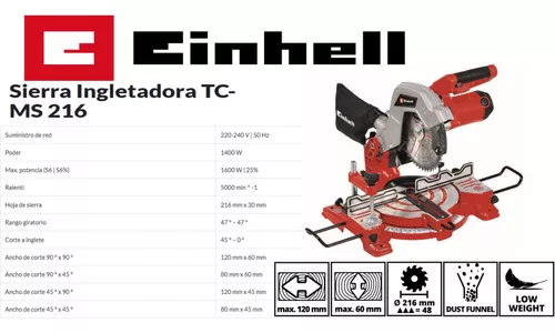 Sierra Ingletadora Tronzadora Einhell Tc-ms 216 1600w Banco