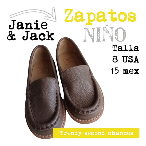 Zapatos Mocasines Janie & Jack Cafe. La Segunda Bazar