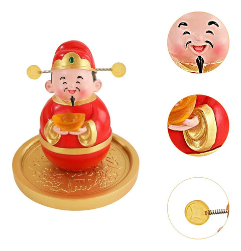 Adorno De Mesa Oscilante, Colección De Estatuas De Caishen,