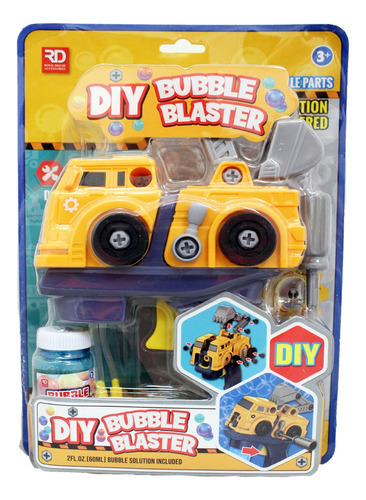 Camión Constructor Tirador De Burbujas Para Niños Juguete Color Amarillo