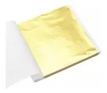 Comprar Papel Ouro 24k 9cmx9cm Pronta Entrega 100 Folhas Pronta Entr