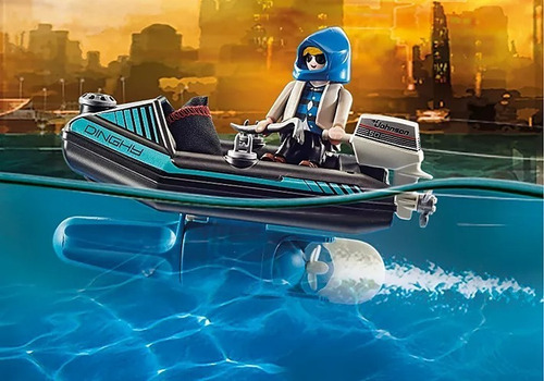 Figura Armable Playmobil Policía Mochila Propulsora 30 Pc