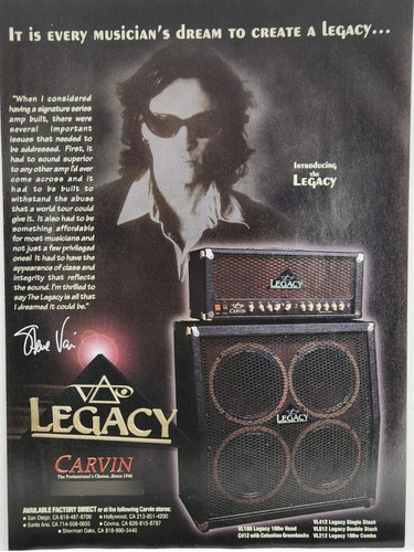 Amplificador Guitarra Carvin Legacy 4x12 Tubo - Steve Vai 