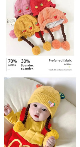 Gorro De Punto Para Bebé, Cálido Y Resistente Al Viento, Con