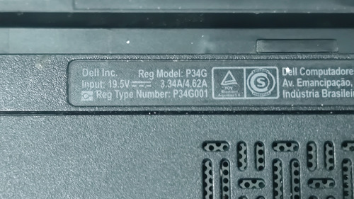 Notebook Dell Vostro P34g Core I7 Para Peças (leia) (Usado)