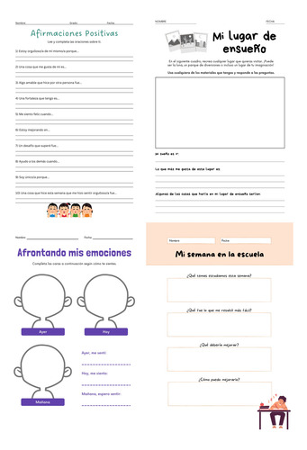 Kit Imprimible Planillas Didácticas De Emociones + Superkit