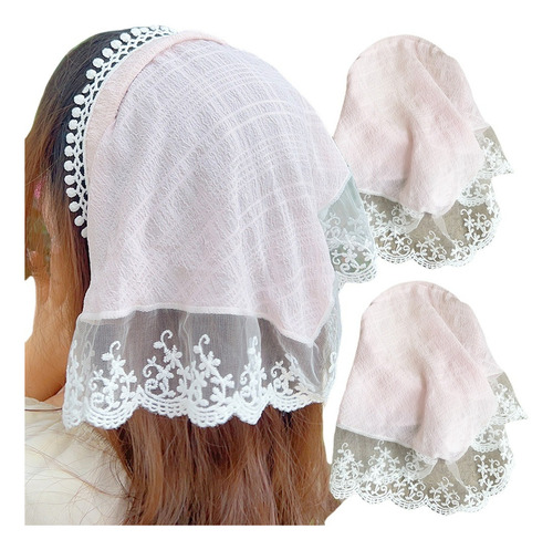 Diadema Retro Con Forma De Triángulo Y Encaje Floral Para Mu