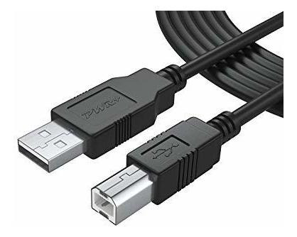 Cable Usb-2.0 12ft Extra Largo Tipo-a A Tipo-b Para Audio,