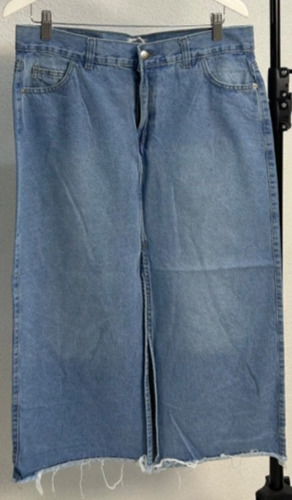 Pollera Jeans Con Tajo Tendencia 