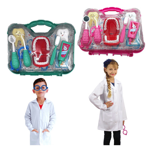 Kit Maleta Dentista Infantil Menina Menino Doutor Acessorios