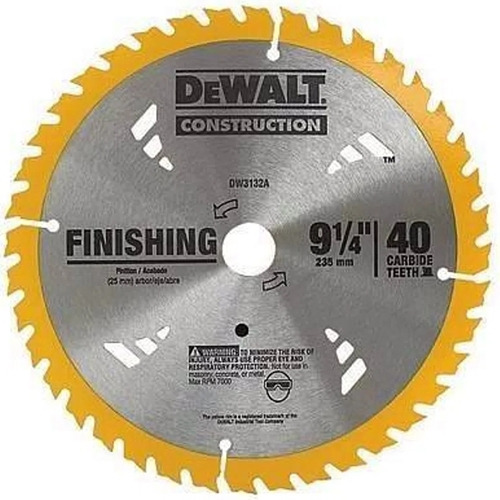 Disco De Serra Madeira 9-1/4 Pol 40 Dentes Dewalt Dw3132a