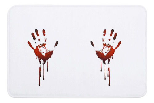 Alfombra De Baño Con Estampado De Huellas De Sangre En T, Ta