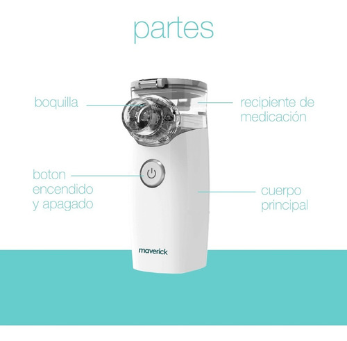 Imagen 4 de 7 de Nebulizador Ultrasónico Portátil Inalámbrico Mesh Silencioso