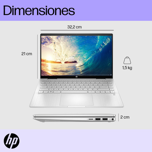 Laptop Hp 14-ek0010la X360 Intel Core I3 8gb 512gb Touch 14