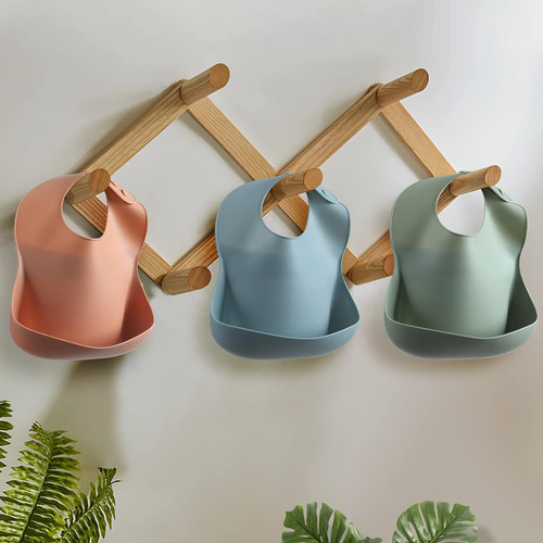 Juego De 3 Baberos De Silicona Para Bebés Y Niños Pequeños,