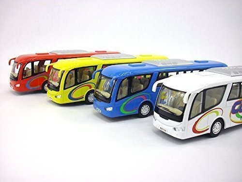 Coach Bus Diecast Metal Scale Model Juego De 4 Buses Rojo Az