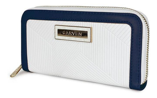 Billetera Mujer Greta Blanco Y Azul Carven Paris