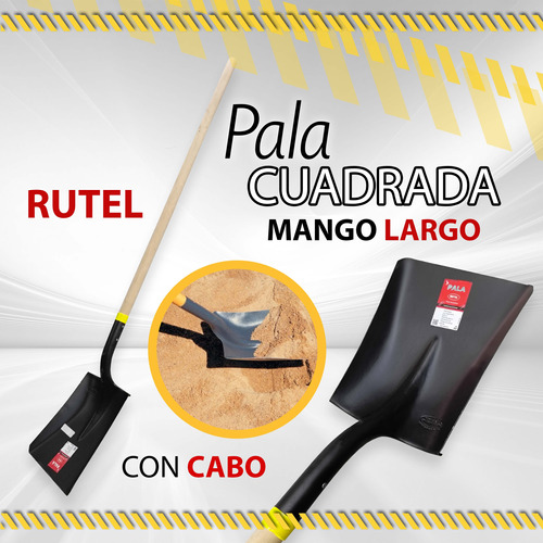 Pala Cuadrada Rutel Mango Largo Con Cabo / 10735