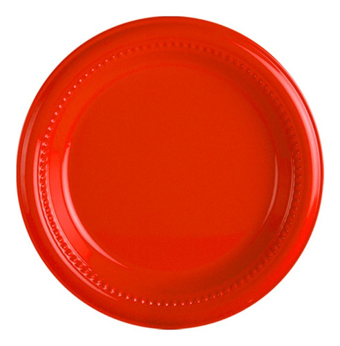 Plato Plástico Rojo Descartable 23 Cm (x 12 Unidades)