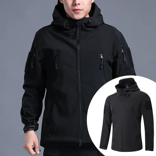 Chaqueta De Senderismo Softshell Para Hombre Con Cremallera