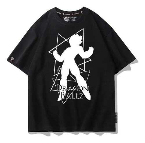 Camiseta De Manga Corta De Algodón Puro Dragon Ball Z Vegeta