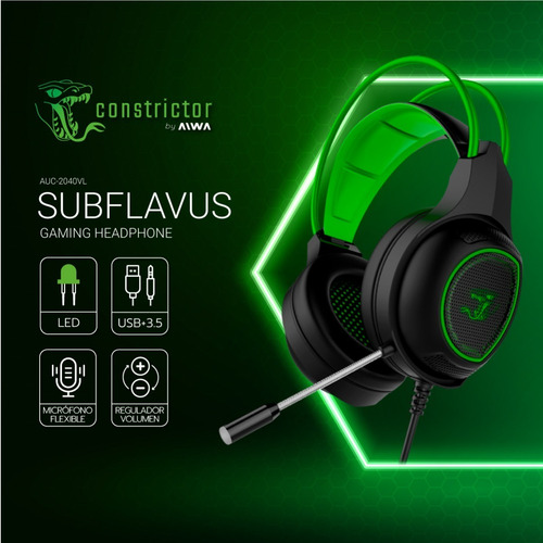 Imagen 4 de 10 de Auricular Gamer Constrictor Led Con Mic Luces