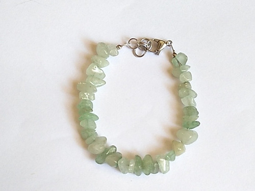 Pulsera Con Piedra Cuarzo Verde Natural 