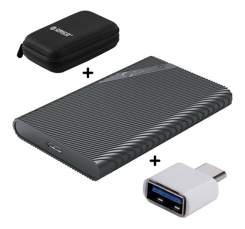 SSD portátil externo 2530s de 120 GB, USB 3.0, bolsa y adaptador OTG, color negro