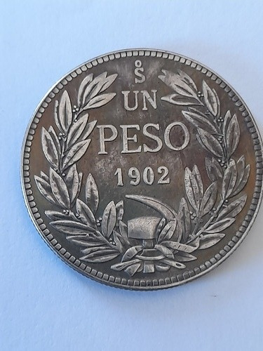 Imagen 1 de 2 de Moneda Chile 1 Peso 1902  (r)(447