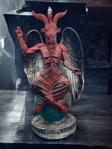 Baphomet 26 Cm Macho Cabrío Estatuilla De Poder Satanico Rojo