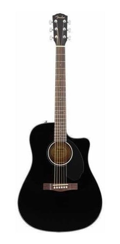 Imagen 1 de 5 de Guitarra Electroacústica Fender Classic Design CD-60SCE para diestros black brillante