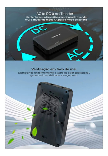 Mini Nobreak Dc Ups 30w 8000mah Kp1 Pro 4 Portas Dc 1 Usb