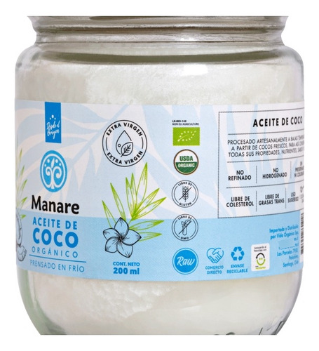 Manare - Aceite De Coco Orgánico 200ml