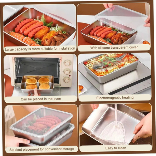 New 4pcs Recipientes De Alimentos De Acero Inoxidable, I