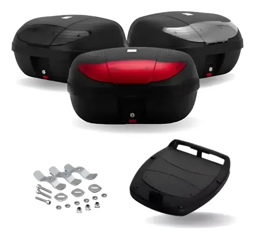 Baú Bauleto Maleiro Moto Pro Tork 45 Litros Para 2 Capacetes