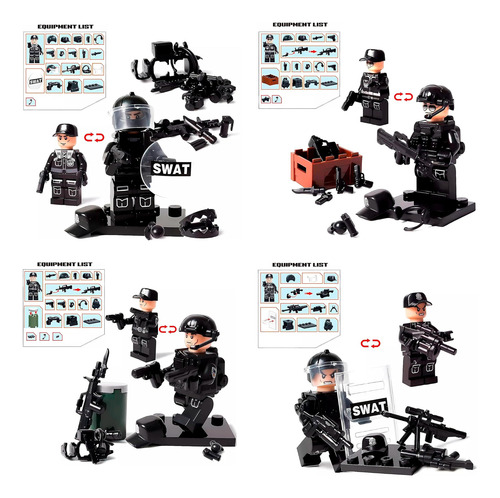Juego De Bloques De Construcción Militares De La Policía Swa