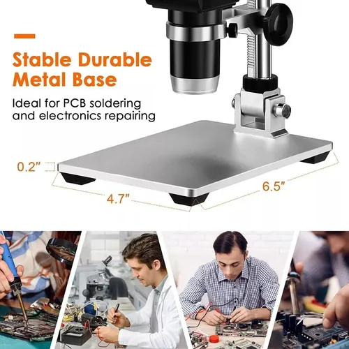 Microscopio Digital 1080p Full Hd Usb Pantalla Lcd 7 + Luz