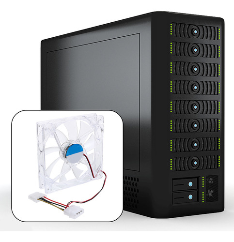 Caixa De Computador De 12 Cm, Fonte De Alimentação, Ventilad