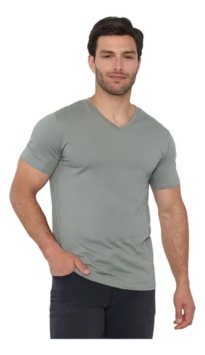 Polera Hombre V-neck Musgo Corona