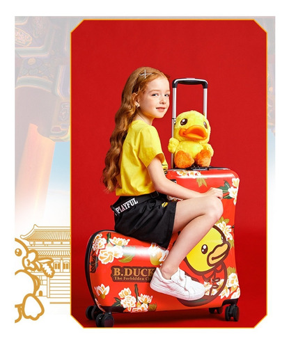 Imagen 8 de 8 de Bolso Maleta Viaje Niños Con Asiento Diseño Floral B.duck