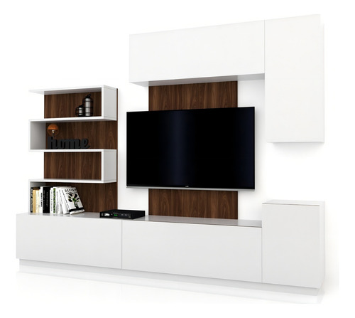Modular Moderno Mueble Living Para Lcd Led Panel Rack Color Marrón
