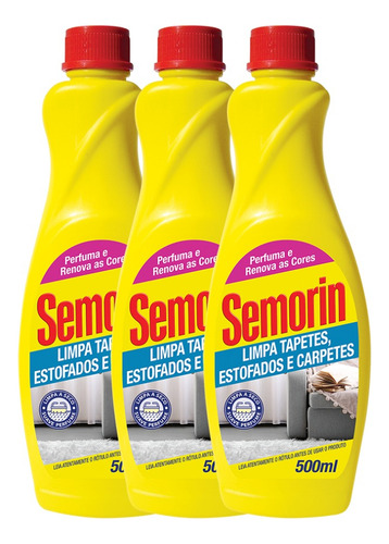 Kit 3 Semorin Limpa Carpetes Estofados E Tapetes 500ml Cada