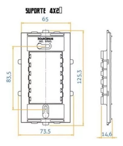 Tomada Dupla 20a/250v Com Placa Margirius Sleek - Kit 10 Un