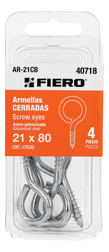 Blíster 4 Armellas Cerradas De 21 X 80 Fiero 40718 12 Pzs