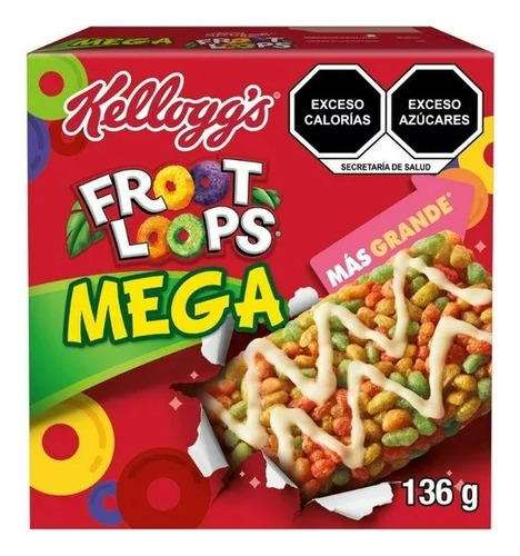 6 Pzas Barras De Cereal Kellogg's Froot Loops 4 Barras De 34